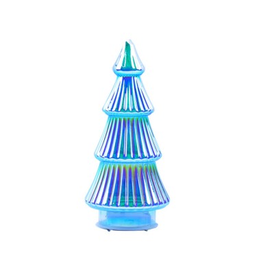 Mouth blown artificial christmas tree with led light