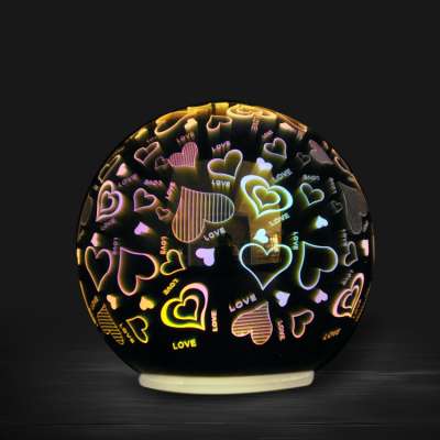 Custom personalized 150mm giant led 3D glass christmas ball ornaments