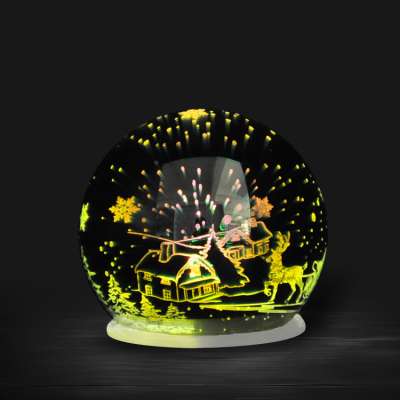 Large decorative led 3D blown glass ornaments christmas ball orbs