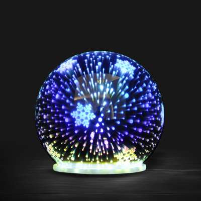 Led 3D glass ball xmas ornaments decorative items for christmas