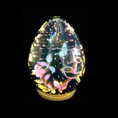 Light up artificial large golden 3D glass decorative Easter eggs wholesale