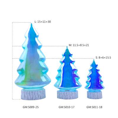 eco friendly christmas tree mini glass christmas tree LED tree top for indoor home decor