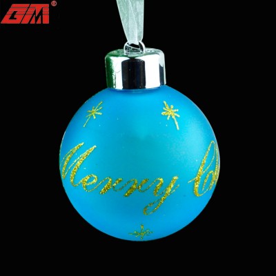 Led christmas decoration glass ball with printed logo on the surface