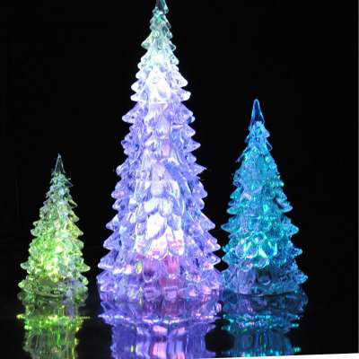 Mini Artificial LED Acrylic Crystal Christmas Tree Home decoration